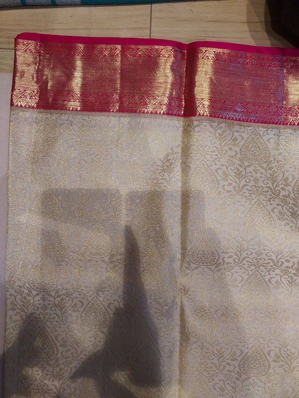 Kanchipuram Wedding :-  Sandal Kanchipuram Silk Saree