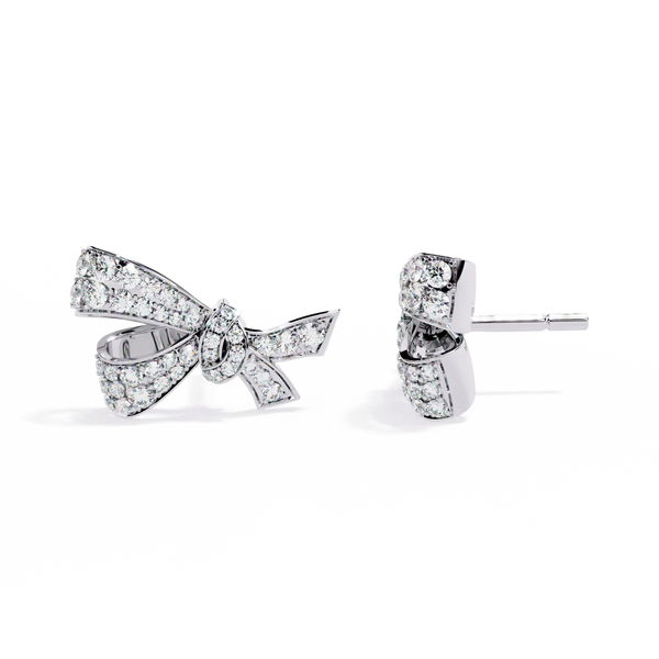 Bow Design Earrings With 18kt White Gold Plating