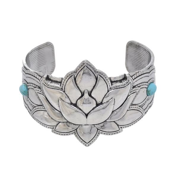 Vintage Bronze Lotus Owl Tree Monster Shape Cuff Bracelet for Women Exaggerated Ethnic Style Strange Opening Bangles Jewelry