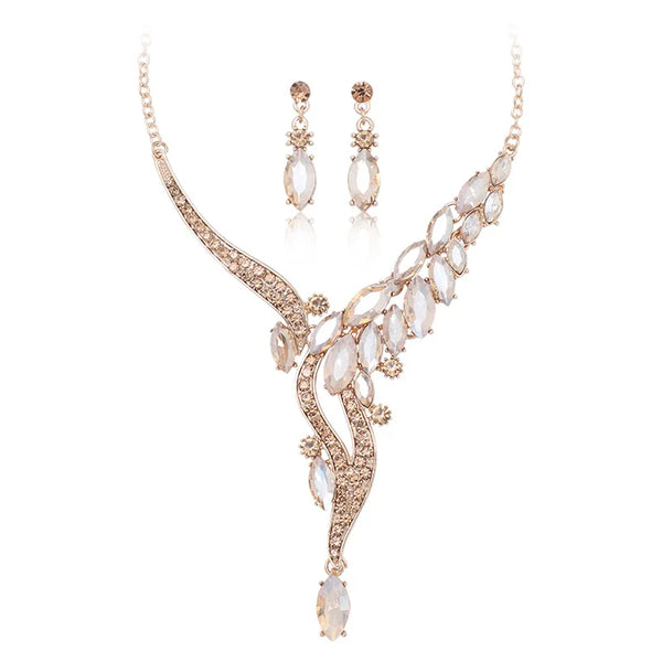 Necklace Earrings Two-piece Set Bridal Vintage High-end Design Sense Foreign Trade Exclusive