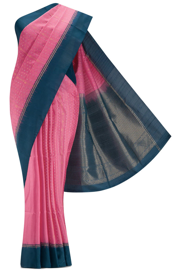 Pink Dual Tone Soft Silk Saree