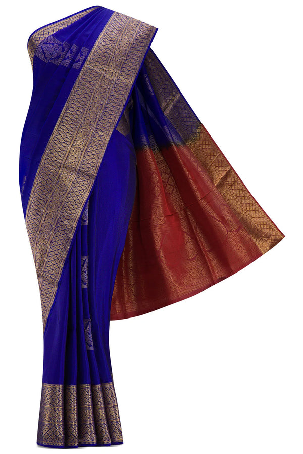 Royal Blue Dual Tone Soft Silk Saree